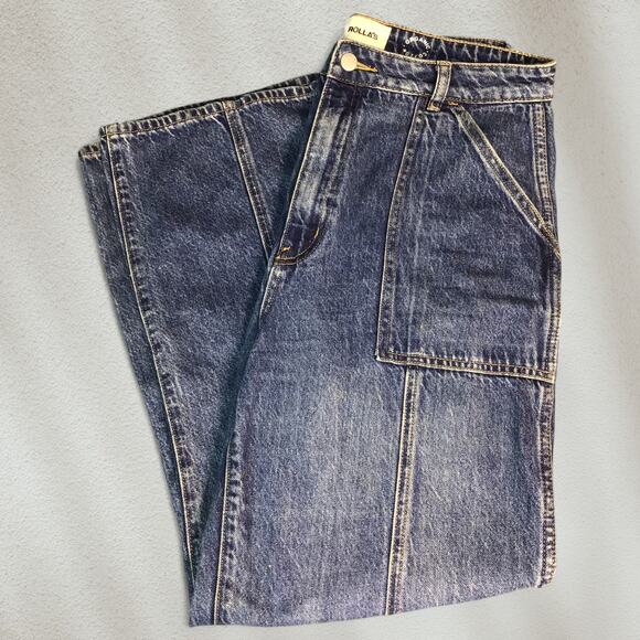 Rolla’s Heidi High Rise Organic Cotton Loose Straight Cargo Jeans Women’s 31" - Picture 1 of 11